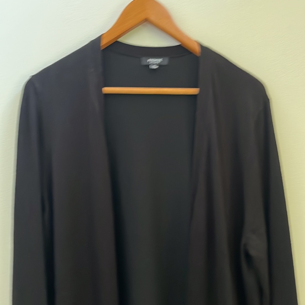 Black Long Knit Cardigan Size XL - Picture 2 of 4